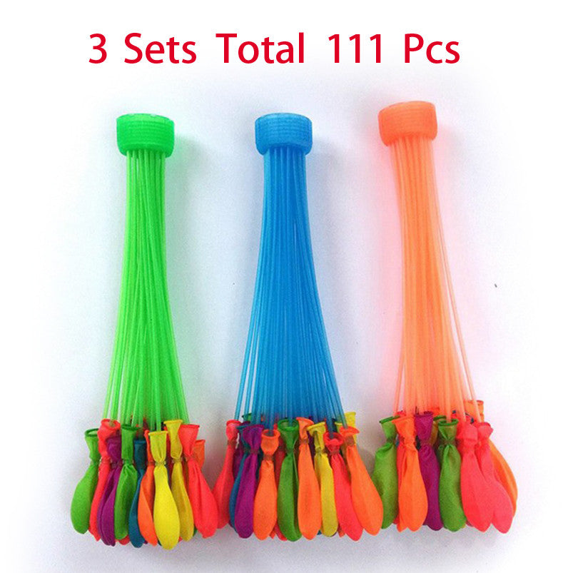 3 Sets Total 111 Pcs Summer Outdoor Party Prank Water Balloon Bombs Happy Children Playing in the Water Toys Colour Multicolor