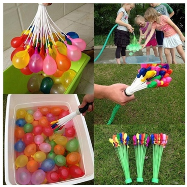 3 Sets Total 111 Pcs Summer Outdoor Party Prank Water Balloon Bombs Happy Children Playing in the Water Toys Colour Multicolor